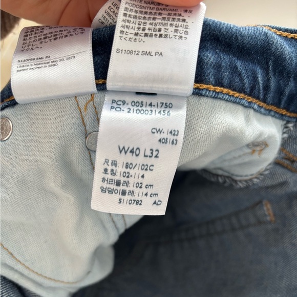 Levi's Men's Jeans 514 W40 L32 Blue Indigo Straight Vintage Y2K EUC 90s - Picture 6 of 9